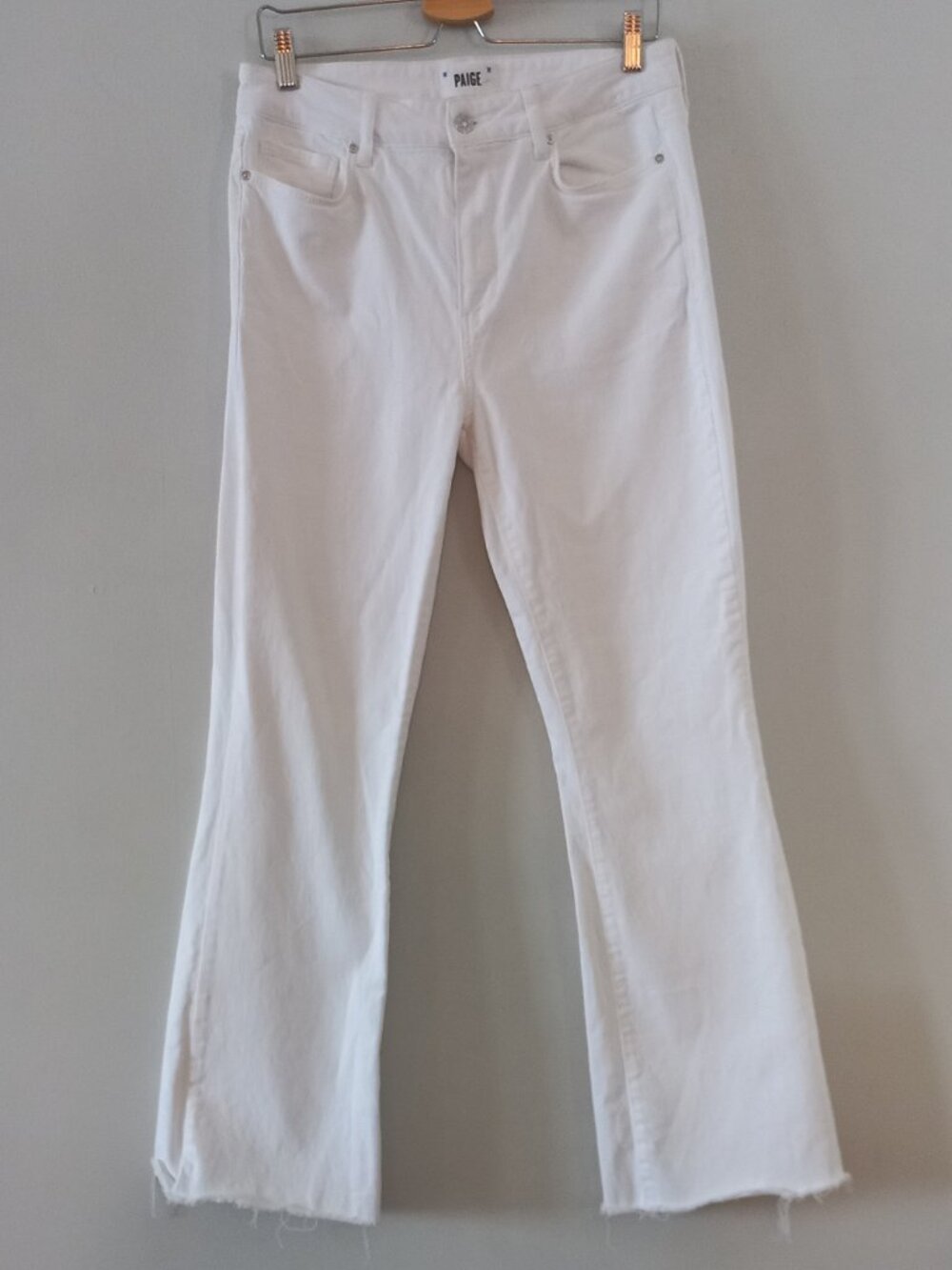 PAIGE white high rise Laurel Canyon jeans